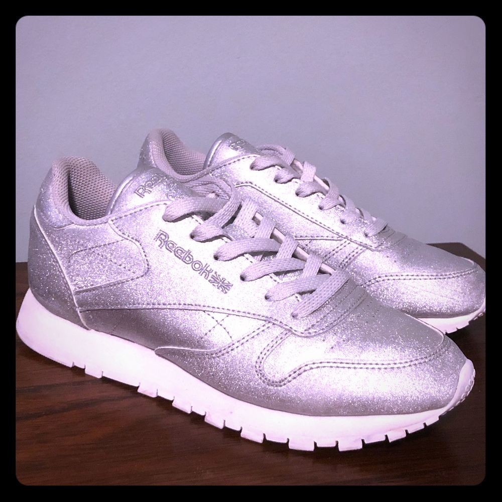 Reebok Classic Silver Glitter Sneakers
